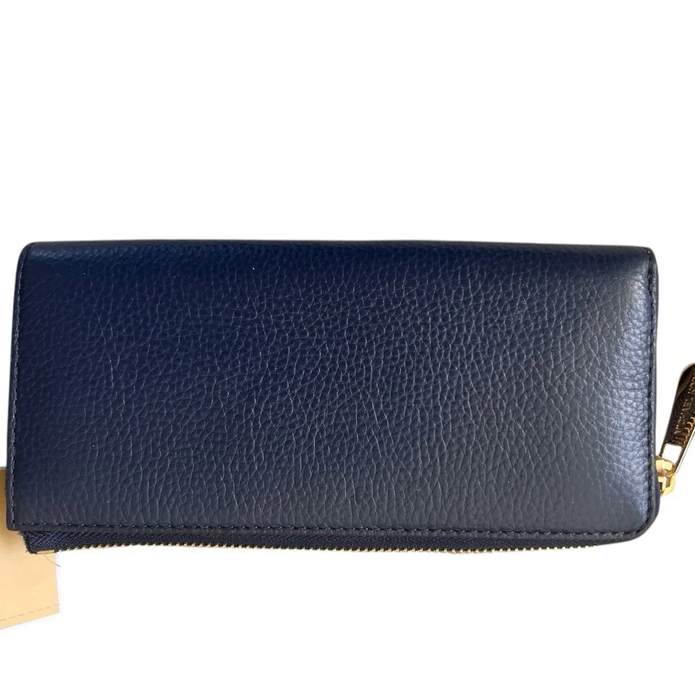 Michael Kors Navy Jet Set Travel 3/4 Zip Wallet NWT